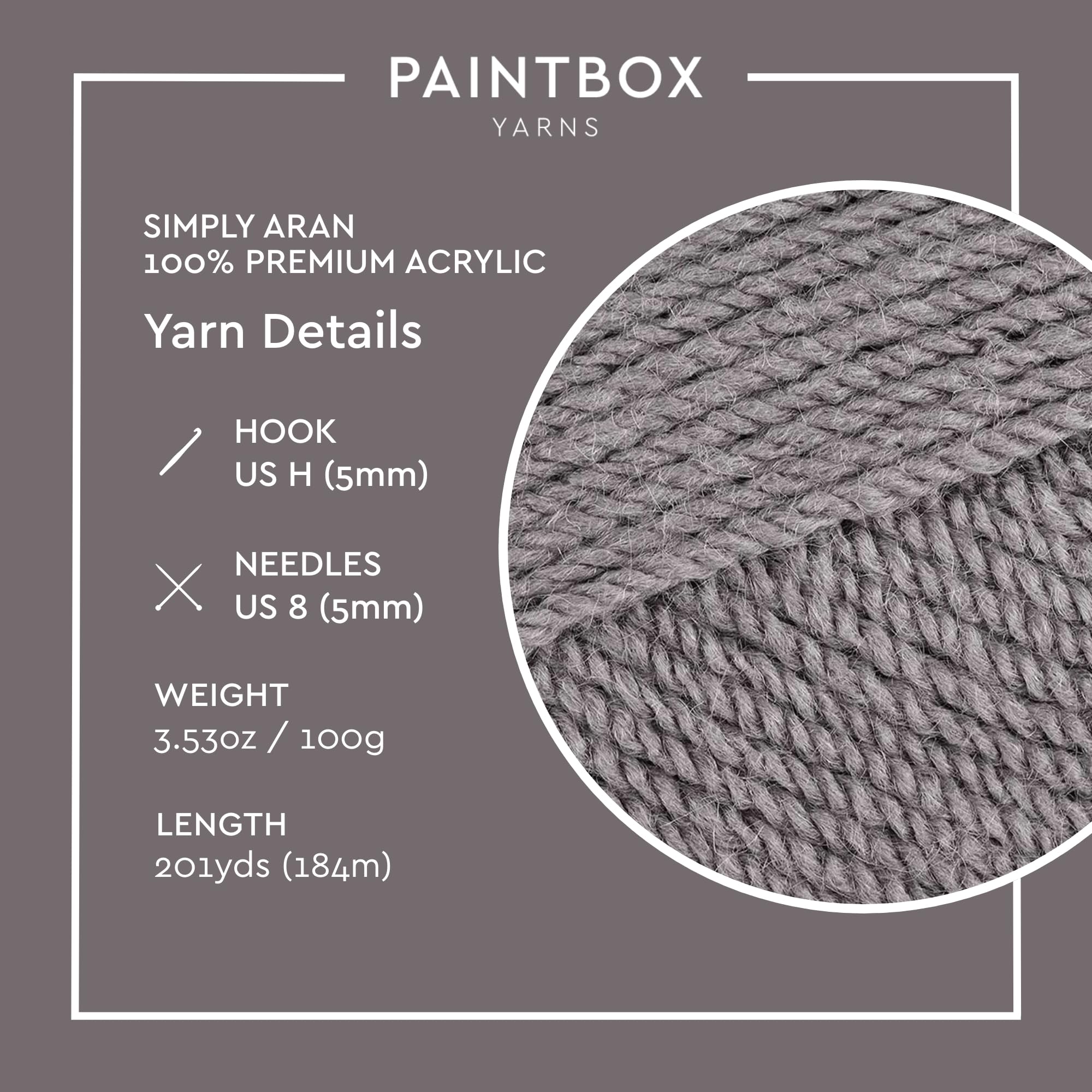 Amazon.com: Paintbox Aran Yarn - Acrylic Yarn - 201yds (184m)/100g