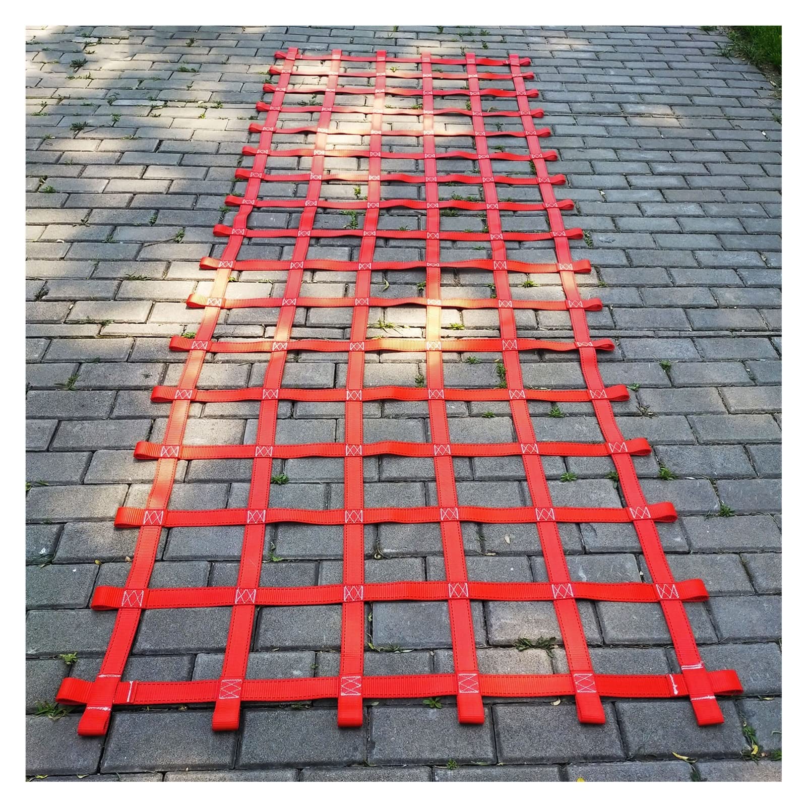 DREAMOSA Jungle Gym Net,Climbing Net Heavy Duty Cargo Playground Ladder Swing Set Webbing Net Hammock Netting,for Outdoor Treehouse,Ninja Obstacle Course Training,Climbing Wall,Indoor&Outdoor,Red