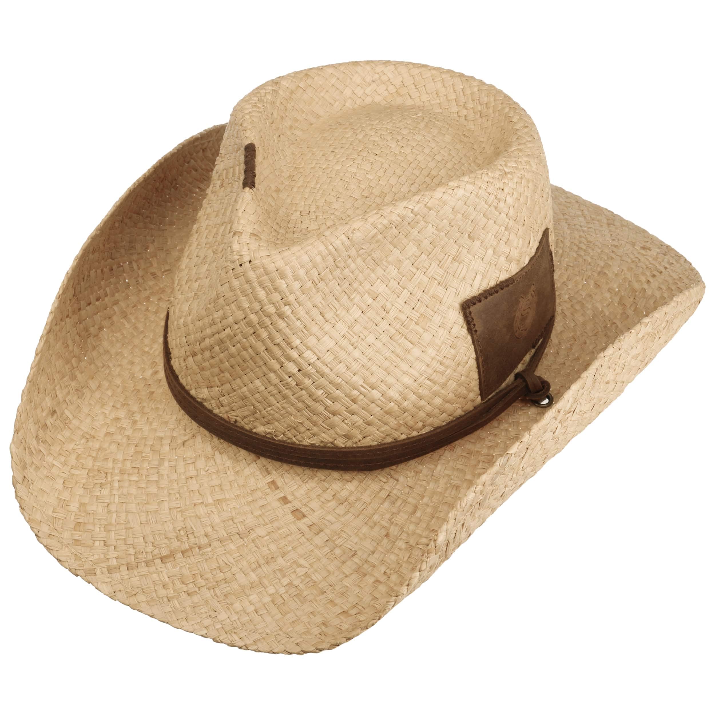 Stetson Tenderell Sombrero de Paja Western Banda de Piel Hombre Primavera Verano