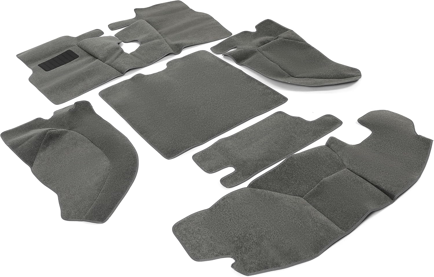 ALMULOO 6-Piece Full Set Replacement Carpet Mats Compatible with 1997-2006 Jeep Wrangler TJ, Grey Interior Floor Kit