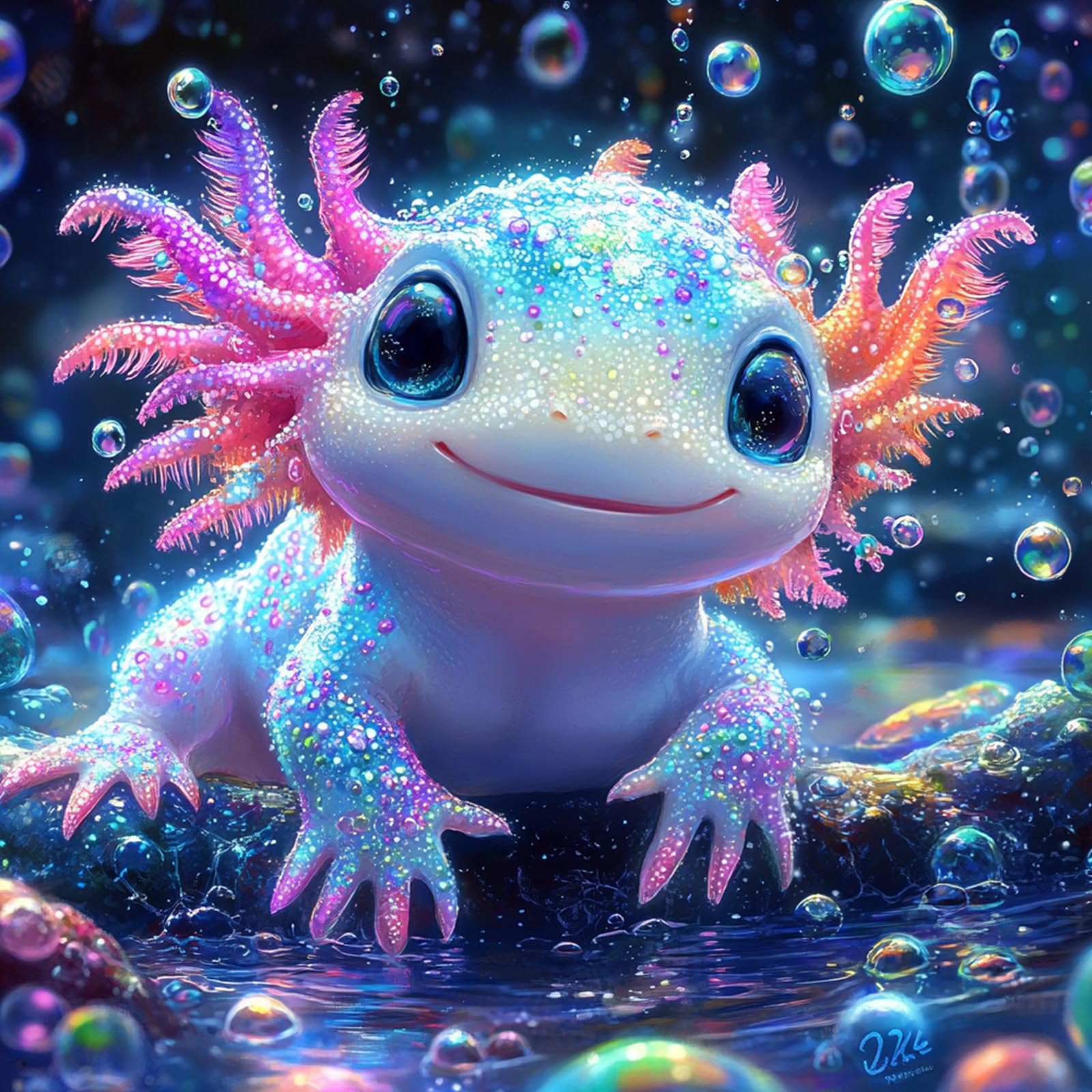 Axolotl Diamond Painting Kit - Beginner DIY Art -1 Axolotl Diamond Painting Kit - Beginner DIY Art -1