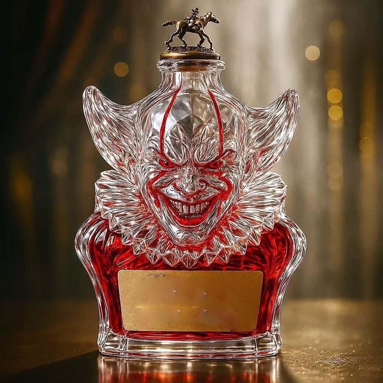 VHcgCGJ Animal-shaped decanter, 300ML Whiskey Decanter Wine Bottles Art Statue Figurine - Clown Liquor Decanters(D)