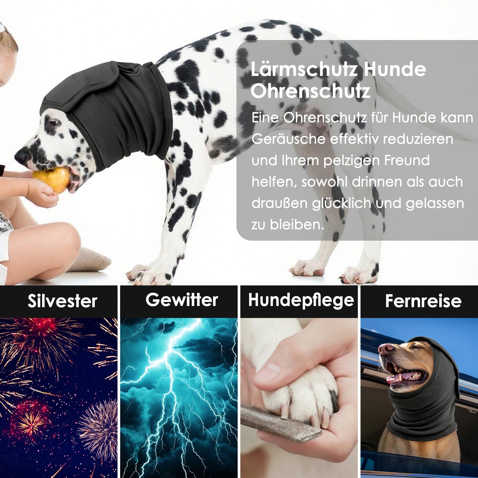 AOFITEE Ohrenschutz für Kleine Hunde, Hund Ohrenschützer Lärmschutz Gehörschutz Hunde Silvester, Haustier Snood Ohrenschutz Lärmschutz Hund Ohrenschützer zur Geräuschreduzierung