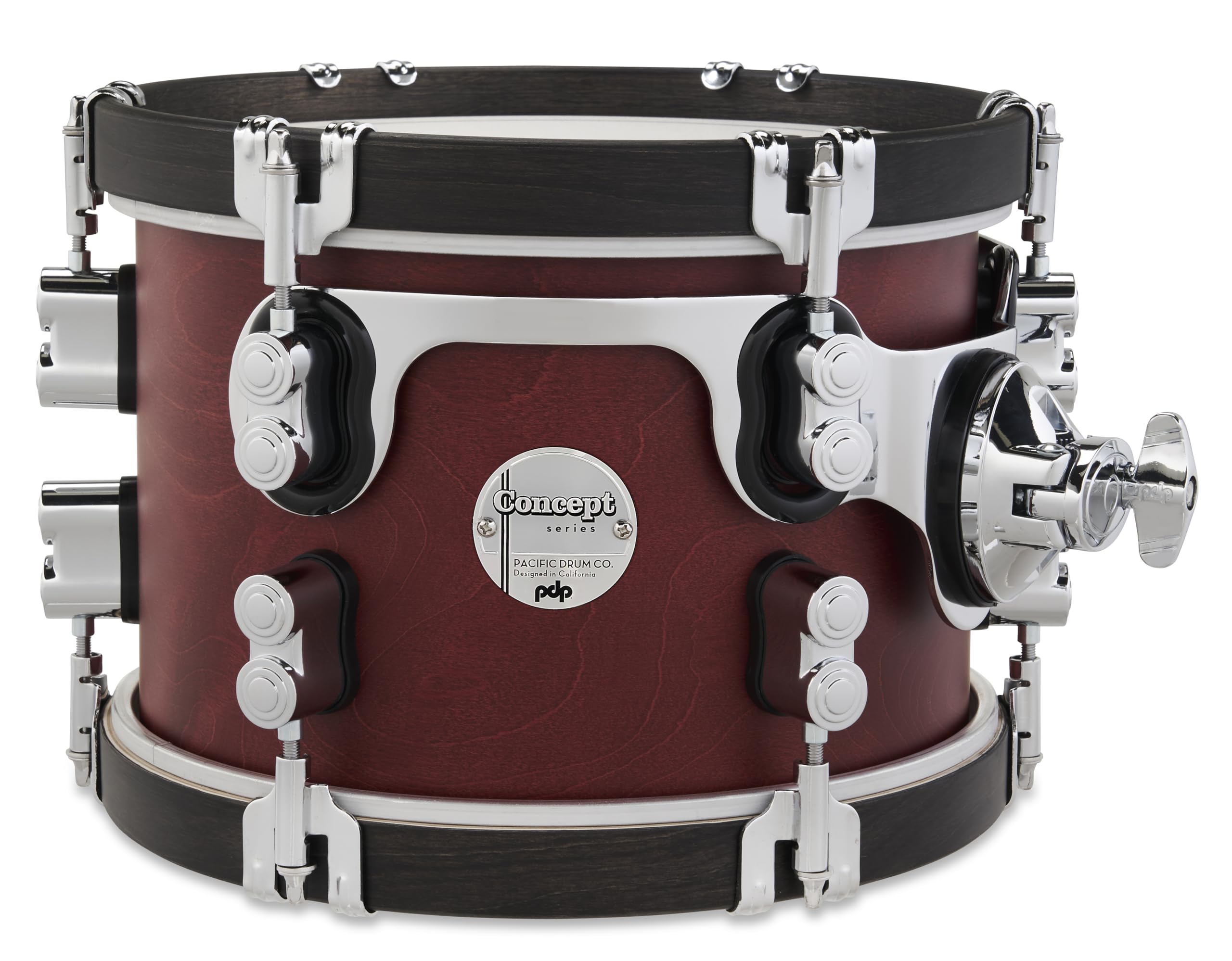 Pacific Drums Concept Classic - Tom 10" x 7", finition Ox Blood, cercles en finition ébène
