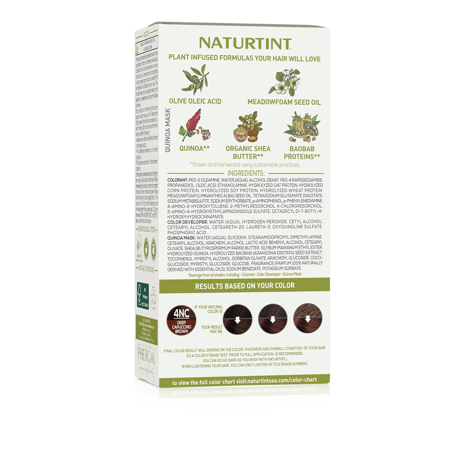 Naturtint 4NC Deep Cappuccino Permanent Hair Color (Pack of 1), Ammonia Free, Vegan, Cruelty Free, up to 100% Gray Coverage, Long Lasting Results (Packaging may vary)