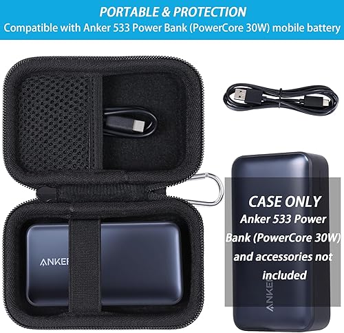 Vista 8 de khanka Funda de viaje rígida de repuesto para Anker 533 Power Bank/Anker Nano Power Bank, cargador portátil de 10000 mAh (PD 30 W máx. Leistung)
