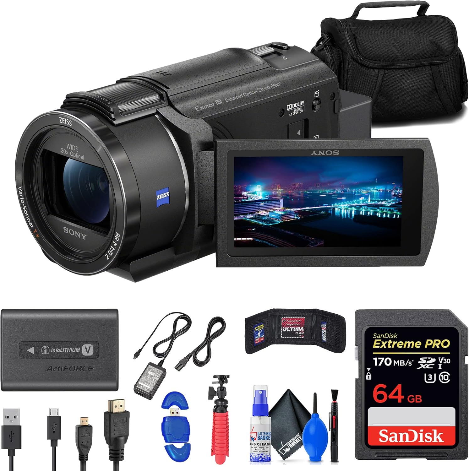 Buy Sony FDRAX43 UHD 4K Handycam Camcorder (FDRAX43/B) + 64GB Memory