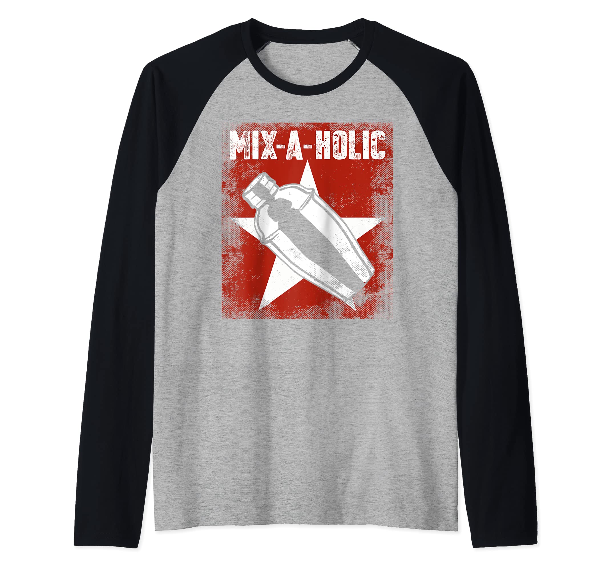 Bartender Mixologist Mix-A-Holic Raglan Baseball Tee