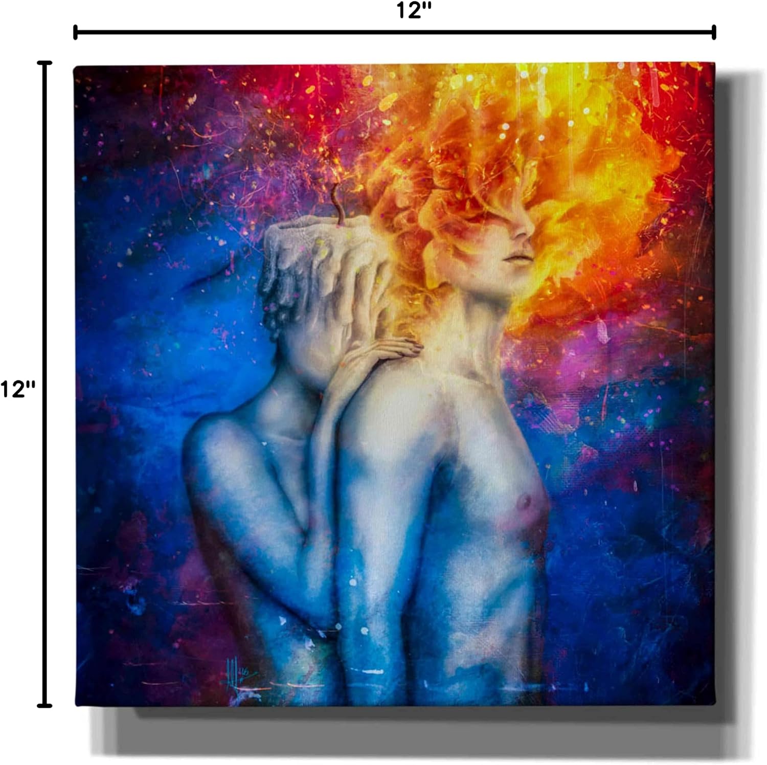 Epic Graffiti ' Almost A Dance' by Mario Sanchez Nevado Canvas Wall Art, 12" x 12", Blue