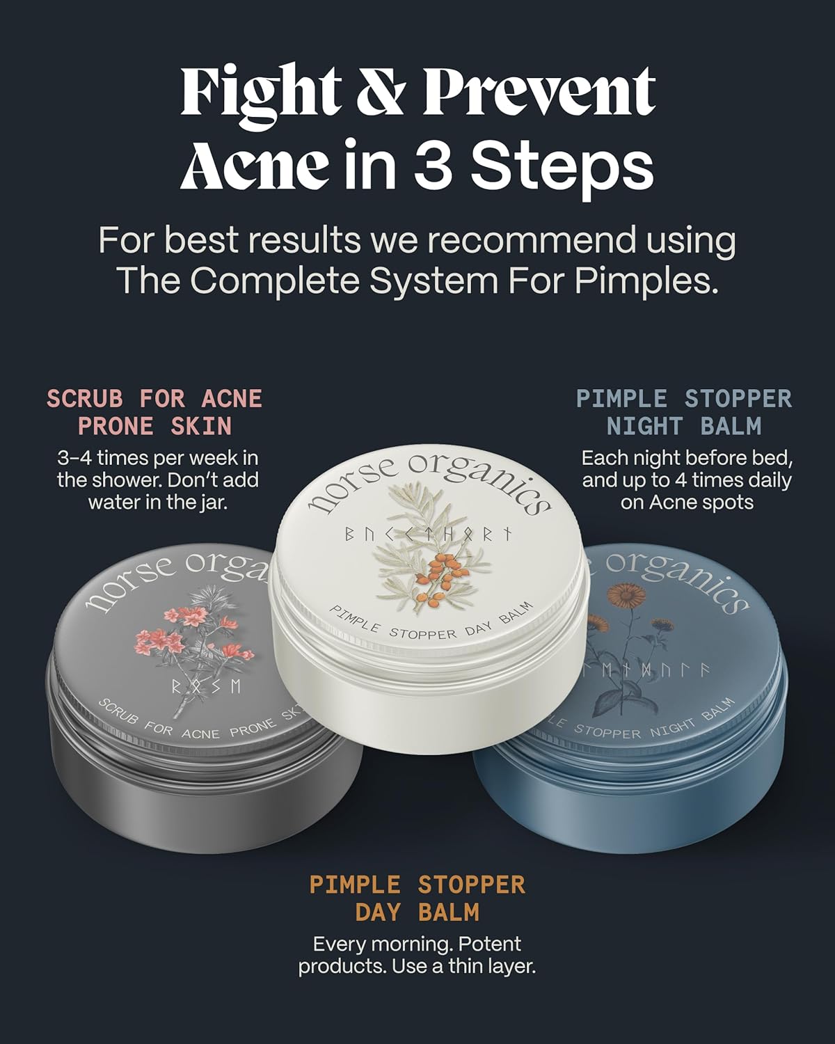 Norse Organics Pimple Stopper Night Balm | Acne Spot Treatment for Redness and Soothing Skin | Natural Bioactive Ingredients Help Treat Blemishes and Breakouts | Dermatologist Approved Skincare | 1 oz - Image 7