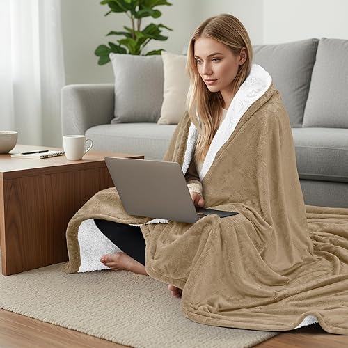 Miniatura 91 de Utopia Bedding - Manta sherpa de tamaño decorativo [negro, 50 x 60 pulgadas], manta reversible de vellón gruesa y cálida de 480 GSM, para cama