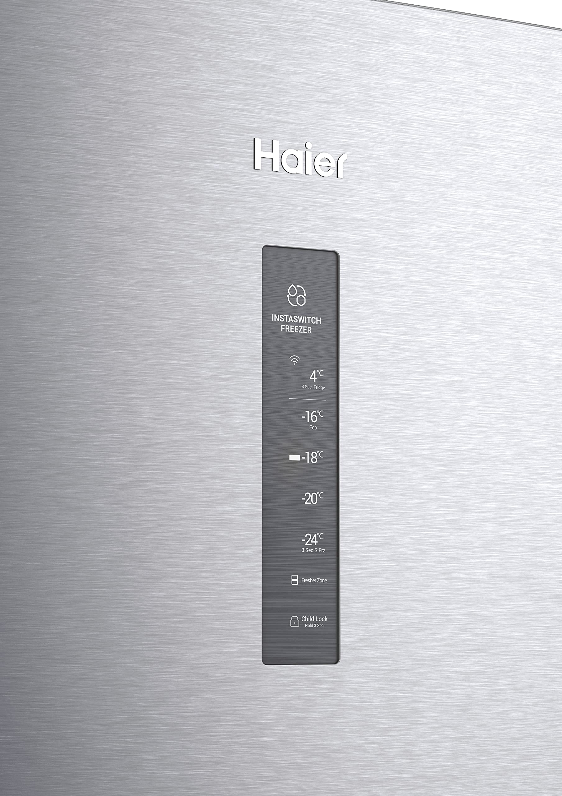 Haier Gefrierschrank H3F330SEH1 | InstaSwitch, Smart hOn App, Nutzvolumen 330 L, Inverter-Kompressor, Fresher Zone, No Frost, Digitales Türdisplay, Silber