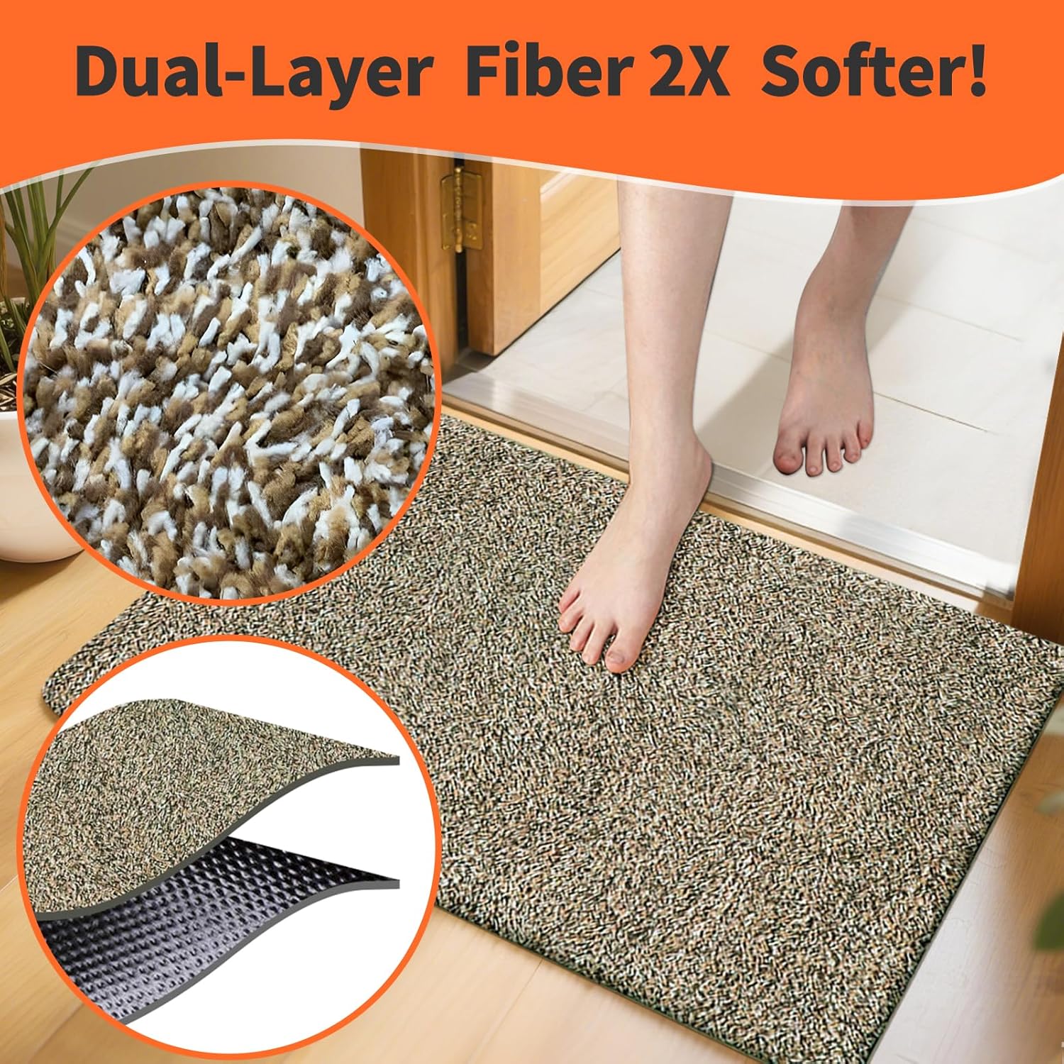 AMAGABELI GARDEN & HOME Fireplace Log Grate 30 inch+36"x24" Indoor Doormat for Muddy Paws
