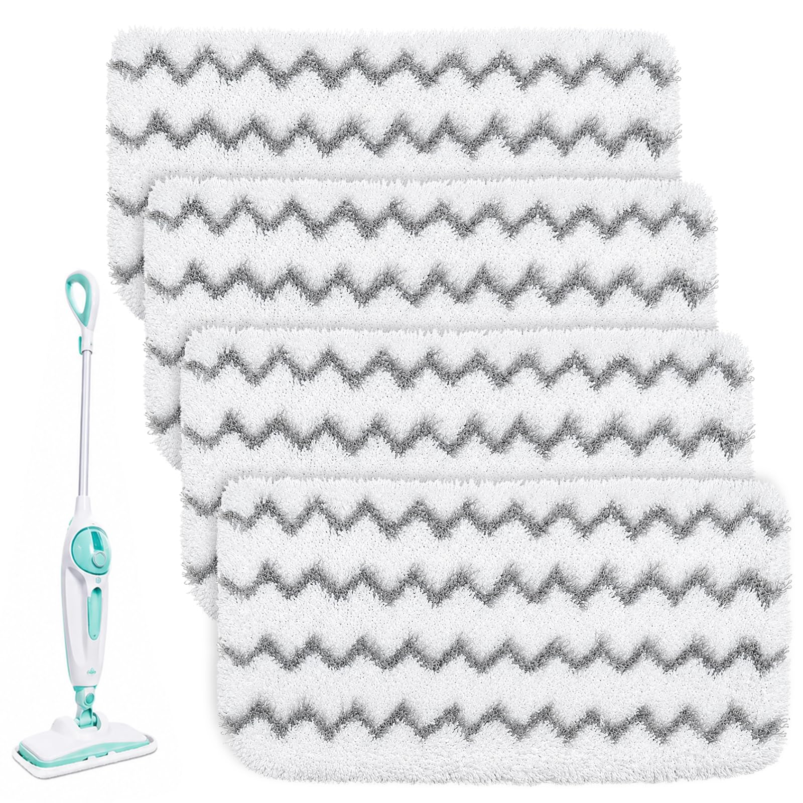 Admygo 4 Pack Reusable Steam Mop Pads compatible with Shark Steam Mop S1000 S1000A S1000C S1000WM S1001C S1000UK S2001UK, Steam Mop Replacement Pads for Shark Steamer Replacement Pads