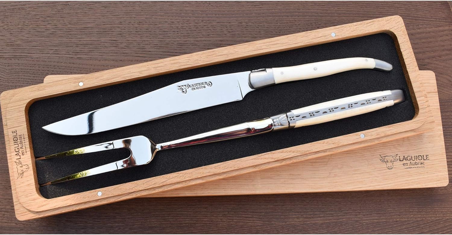 Laguiole en Aubrac 2Piece Carving Set With Carving Fork