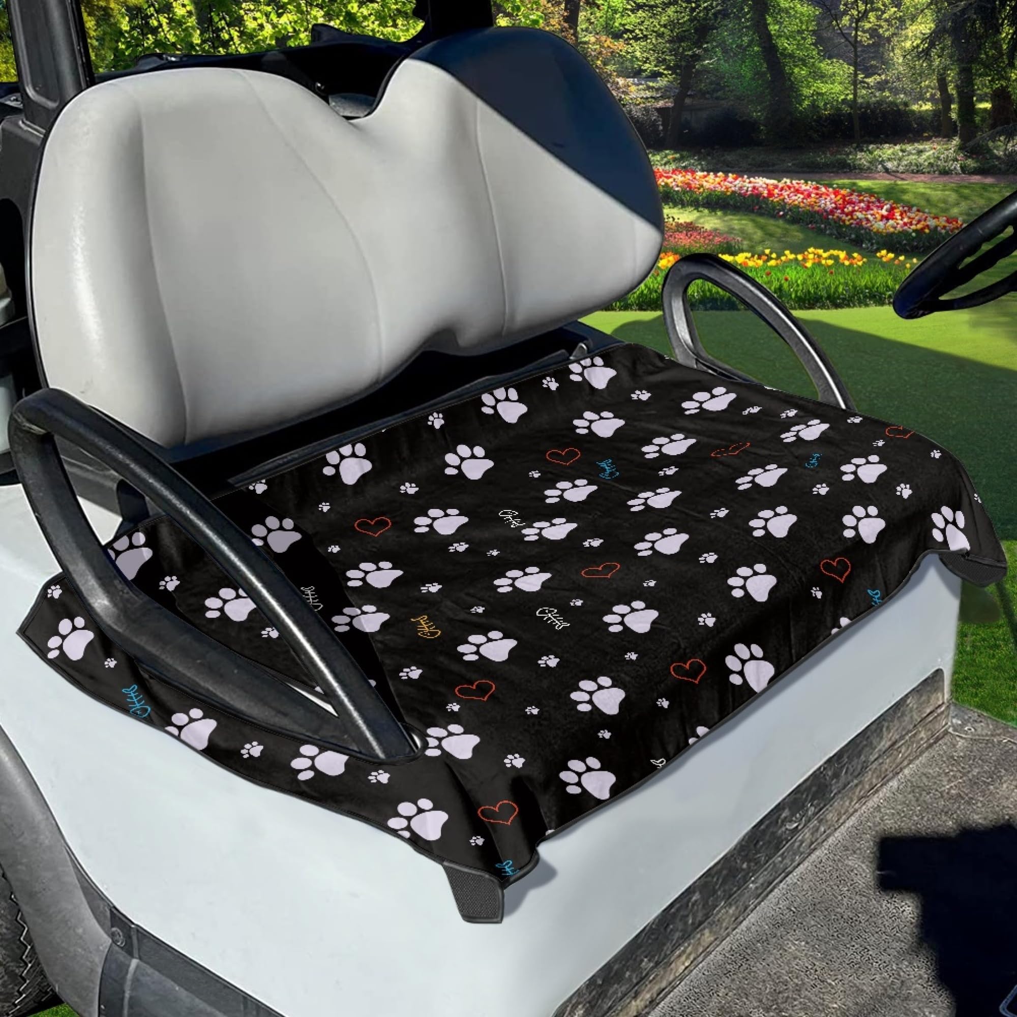 Yewattles Golf Cart Seat Cover Portable Club Car Seat Towel Universal Fit 2-Seat Golf Cart