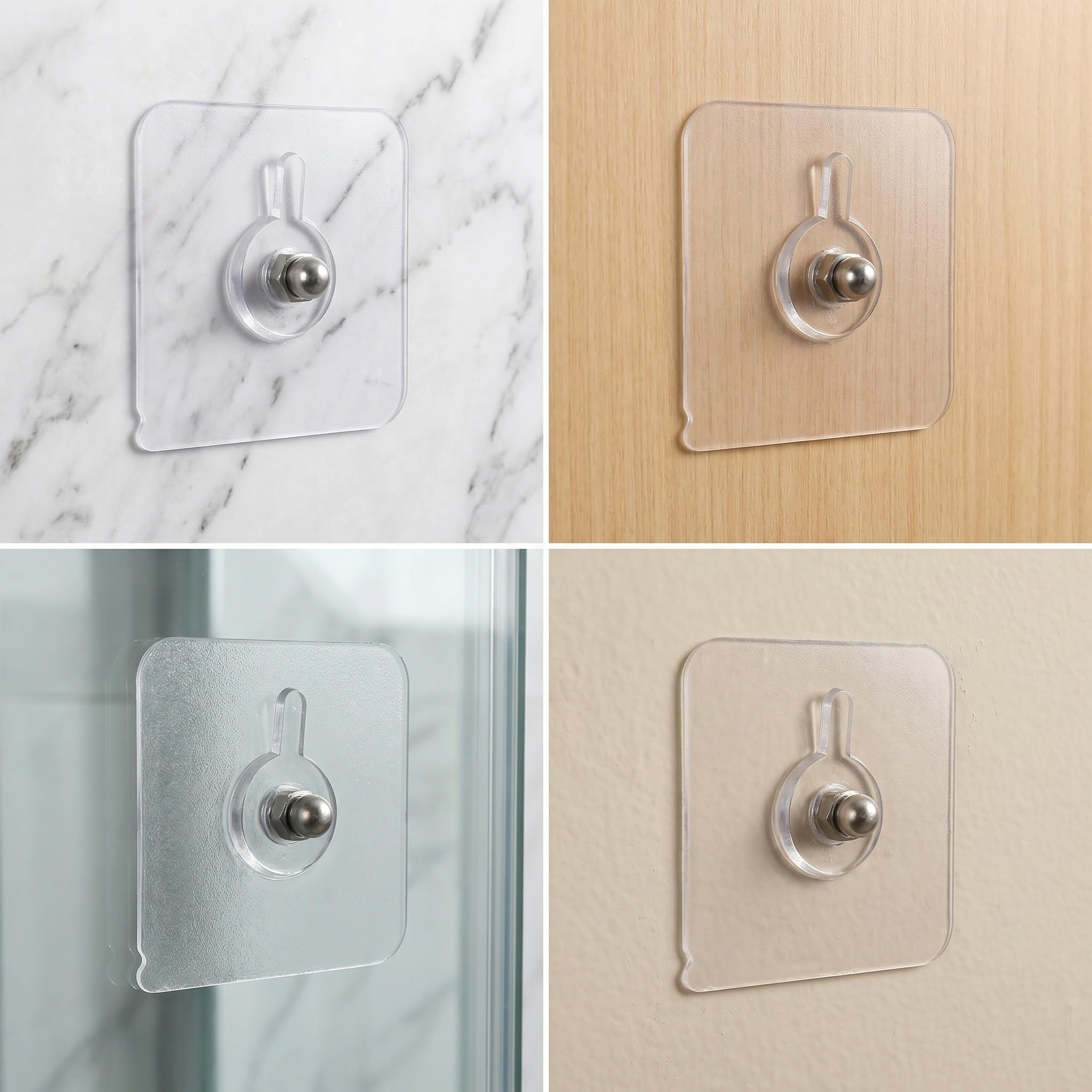 Lurrose 40 ganchos para cuadros sin clavos: ganchos adhesivos transparentes para marcos - adhesivos de pared para cocina, baño, hogar y oficina.