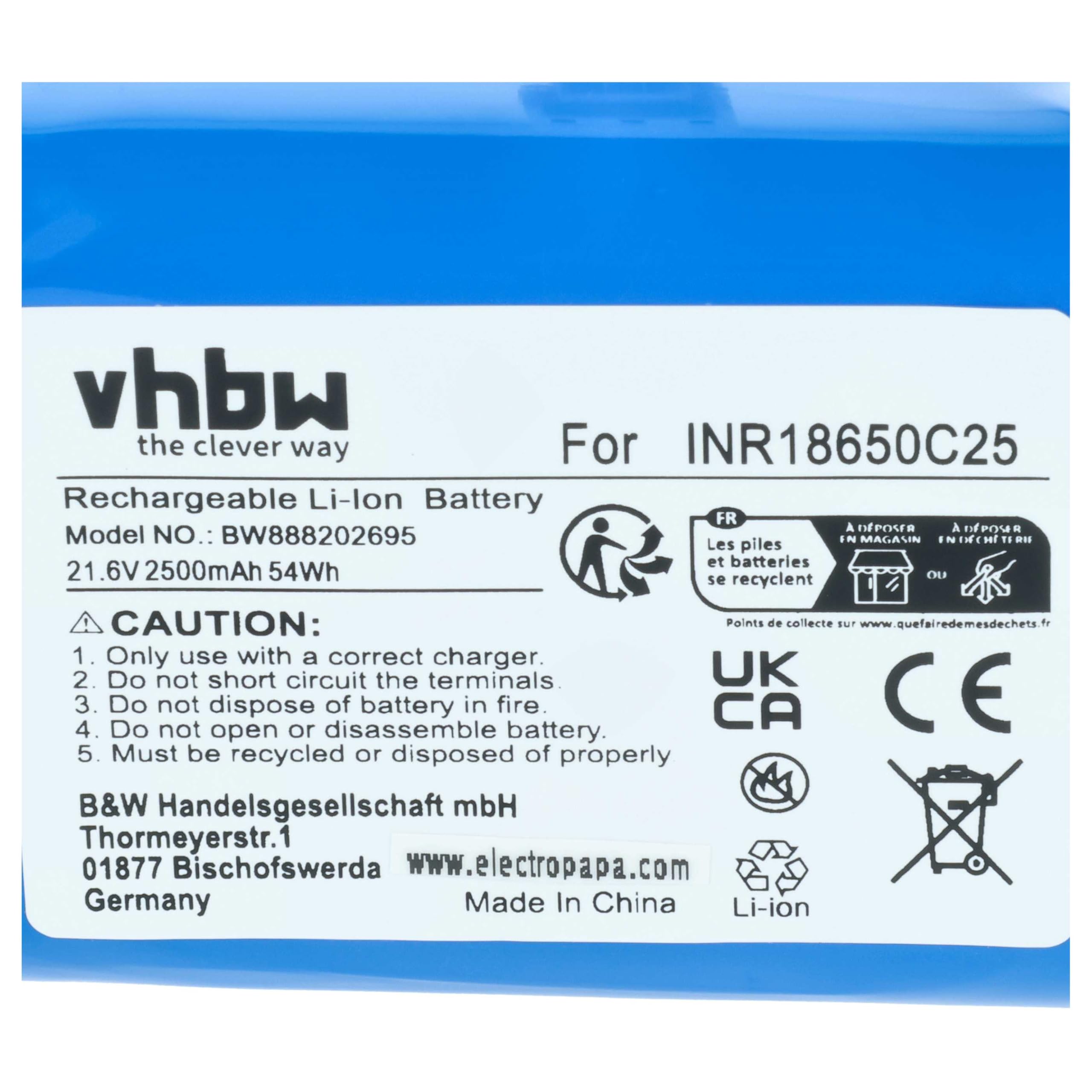 vhbw Bateria kompatybilna z Philips SpeedPro FC6725