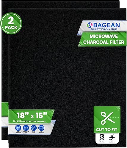 Cut-to-Fit Microwave Filter Replacement - 18” x 15” Activated Carbon Filter Fits Samsung GE LG Frigidaire Whirlpool and More - Charcoal Oven Vent