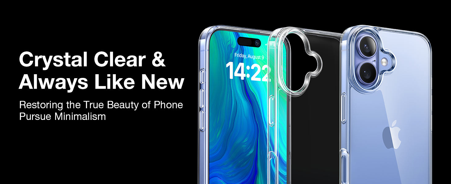 Amazon.com: TORRAS for iPhone 16 Case Crystal Clear, Anti
