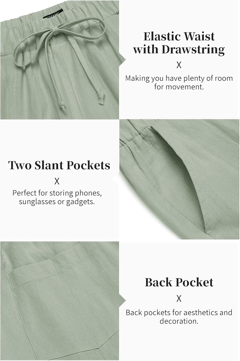 COOFANDY Men's 2 Pieces Cotton Linen Set Long Sleeve Henley Shirts Casual Beach Pants With Pockets Summer Yoga Outfits - Image 5