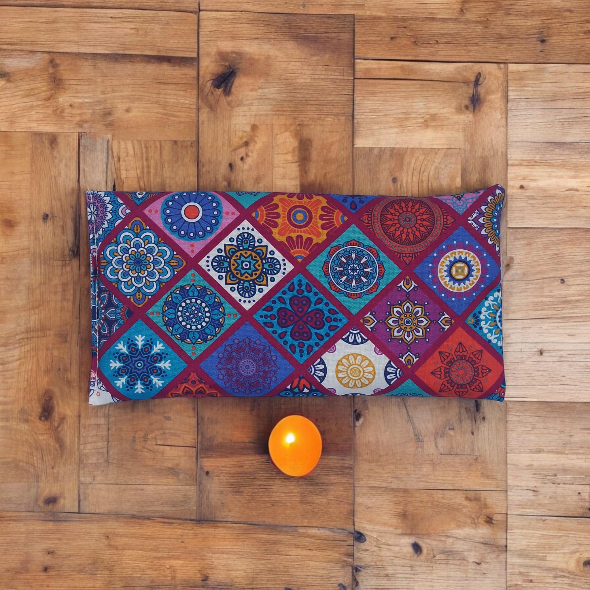 Poduszka pod oczy Mandalas | Nasiona lawendy i ryżu | joga, medytacja, relaks, odpoczynek oczu...