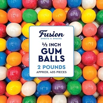 Gumballs Bulk 12 Inch 2 Pound Bag - Gumballs For Gumball Machine - Gum Ball Machine Refills - Assorted Fruit Flavor - Bubble Gum