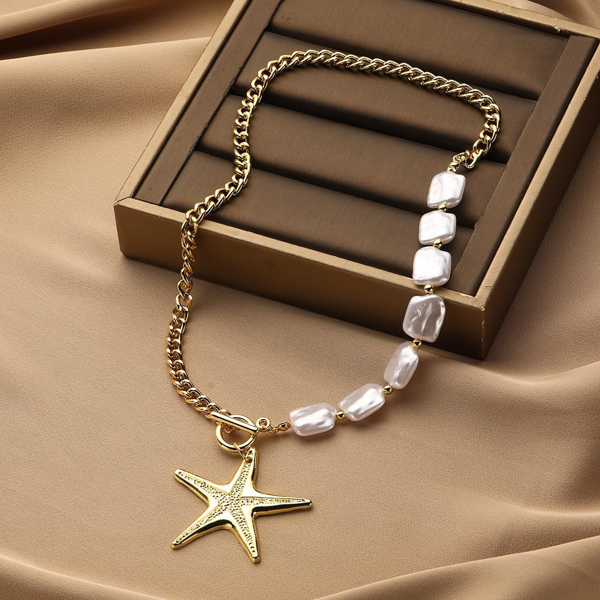 Atiptu Gold Starfish Necklace for Women Boho Starfish Choker Necklace Big Starfishes Charm Necklaces Beach Surfer Jewelry Outfits Accessories - Image 5