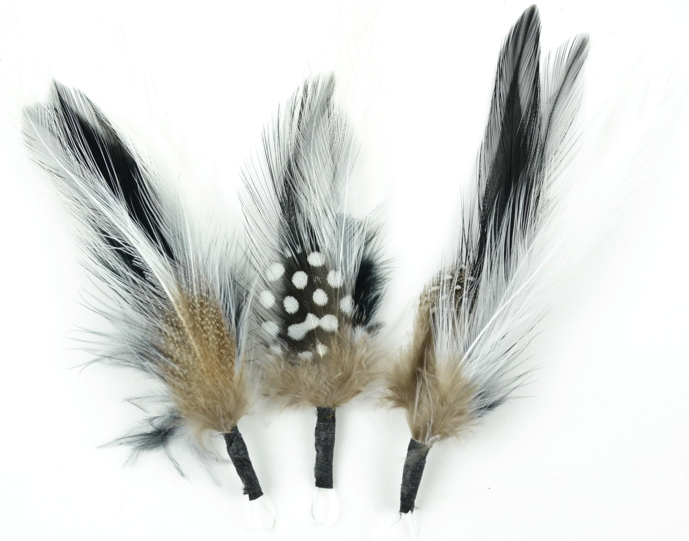 Touch of Nature3-Piece Feather Pick with Nylon Loop for Arts and Crafts, 5-Inch, Black/White