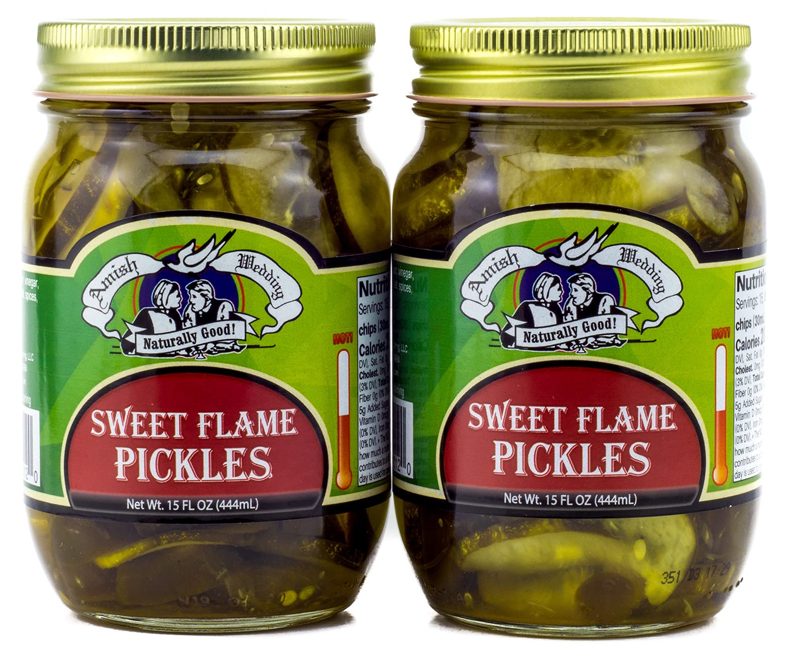 Amish Wedding Sweet Flame Spicy Pickle Chips 15oz (Pack of 2)