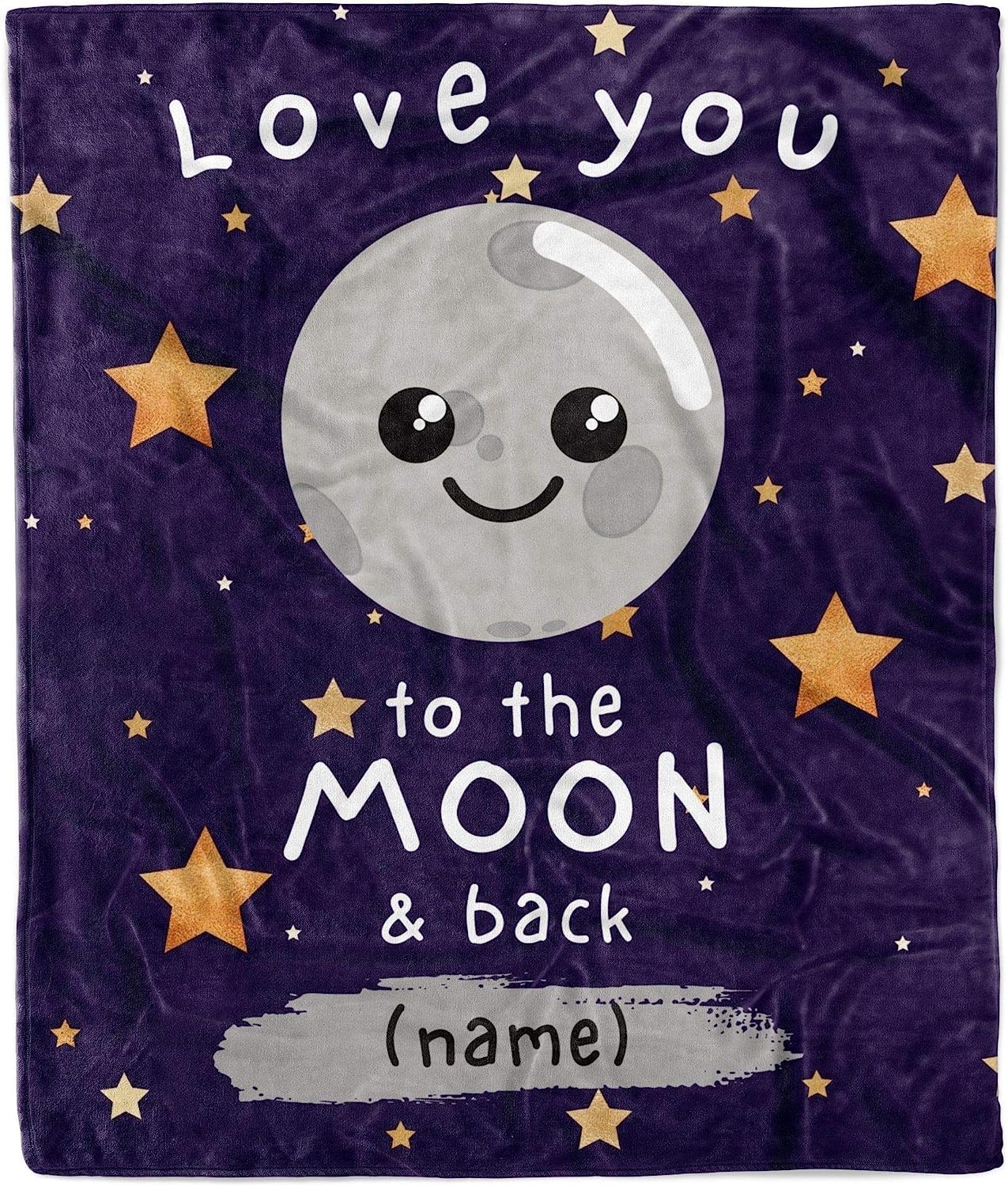Manta personalizada con nombre de luna y espalda para niños y niñas, manta de forro polar con estrellas y galaxias para niños, artículos esenciales únicos de baby shower para hijo e hija, manta