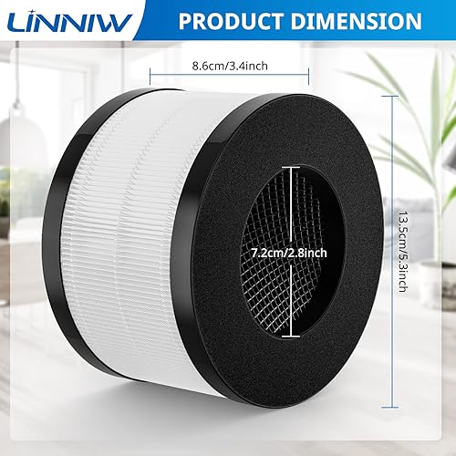 Miniatura 9 de Filtro de repuesto AP01 solo compatible con Himox AP01(H01) purificador de aire HEPA filtro HEPA para reemplazo de filtro Himox, potente filtración