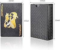 Vista 7 de Paquete de 2 cartas de póquer de diamantes de color negro y plateado, impermeables, de plástico negro y plateado, altamente flexibles, 2 barajas