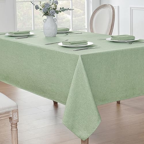 Miniatura 5 de Mantel rectangular de lino texturizado, impermeable y resistente a las manchas, sin arrugas, tela decorativa estilo casa de campo para comedor,