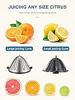 Vista 7 de QCen 800W Juicer Machine Metallic Black y Electric Citrus Juicer Exprimidor Paquete