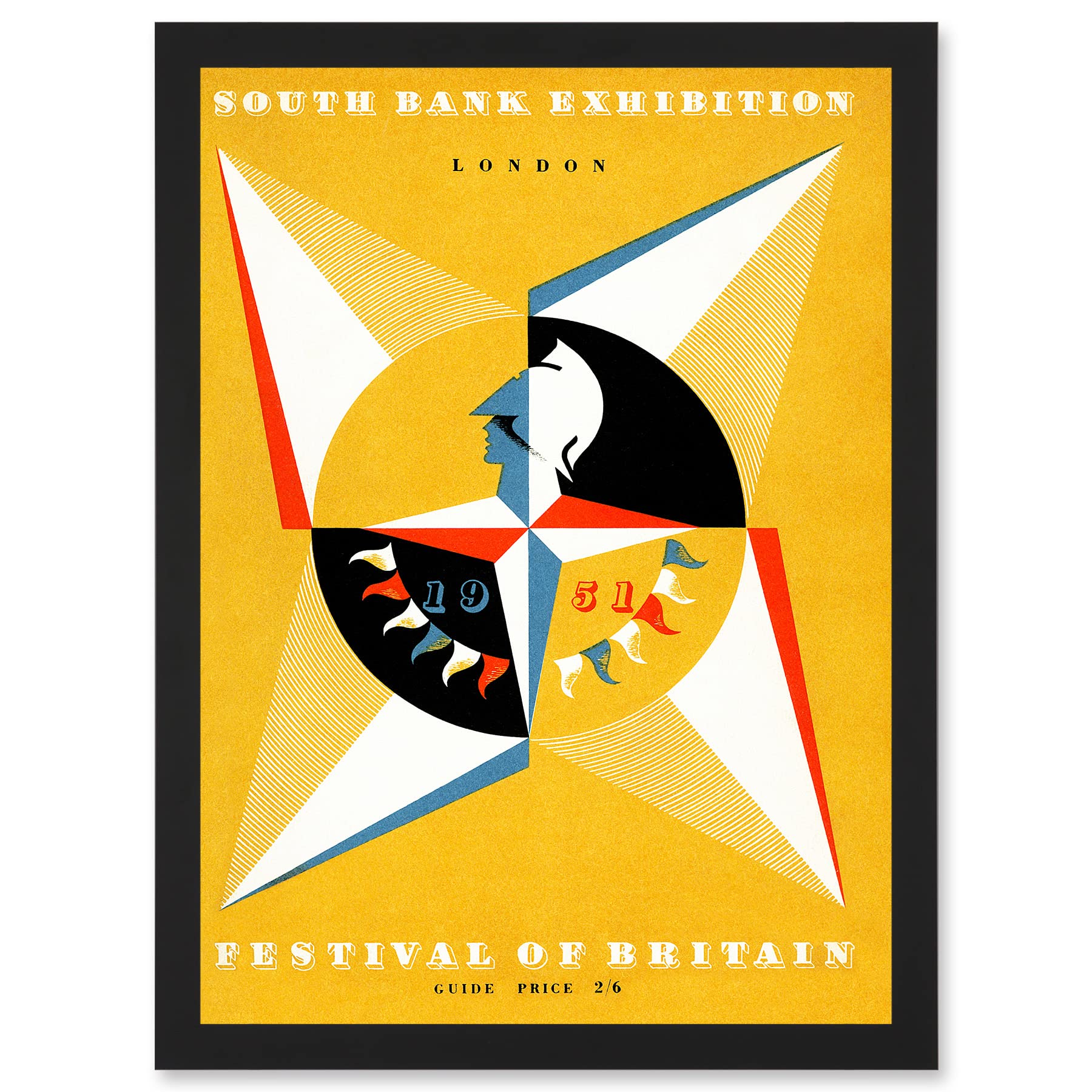 Wee Blue Coo Vintage Advert Exhibition South Bank Festival Britain London England 1951 Artwork Framed Wall Art Print A4