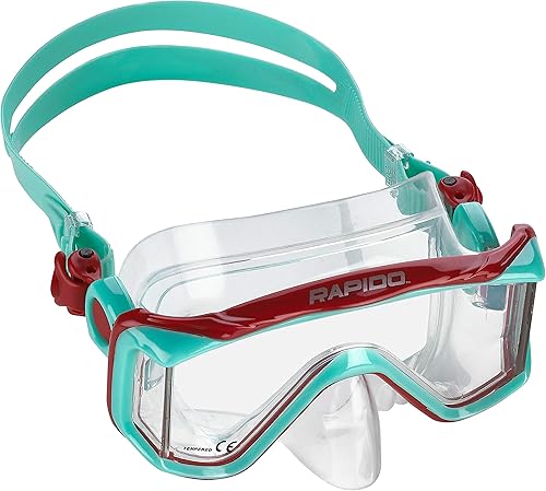 Miniatura 4 de Phantom Aquatics Rapido Boutique Collection Clareza Jr Three Window Kids Combo Máscara de buceo para niños antivaho Jr y snorkel con bolsa de