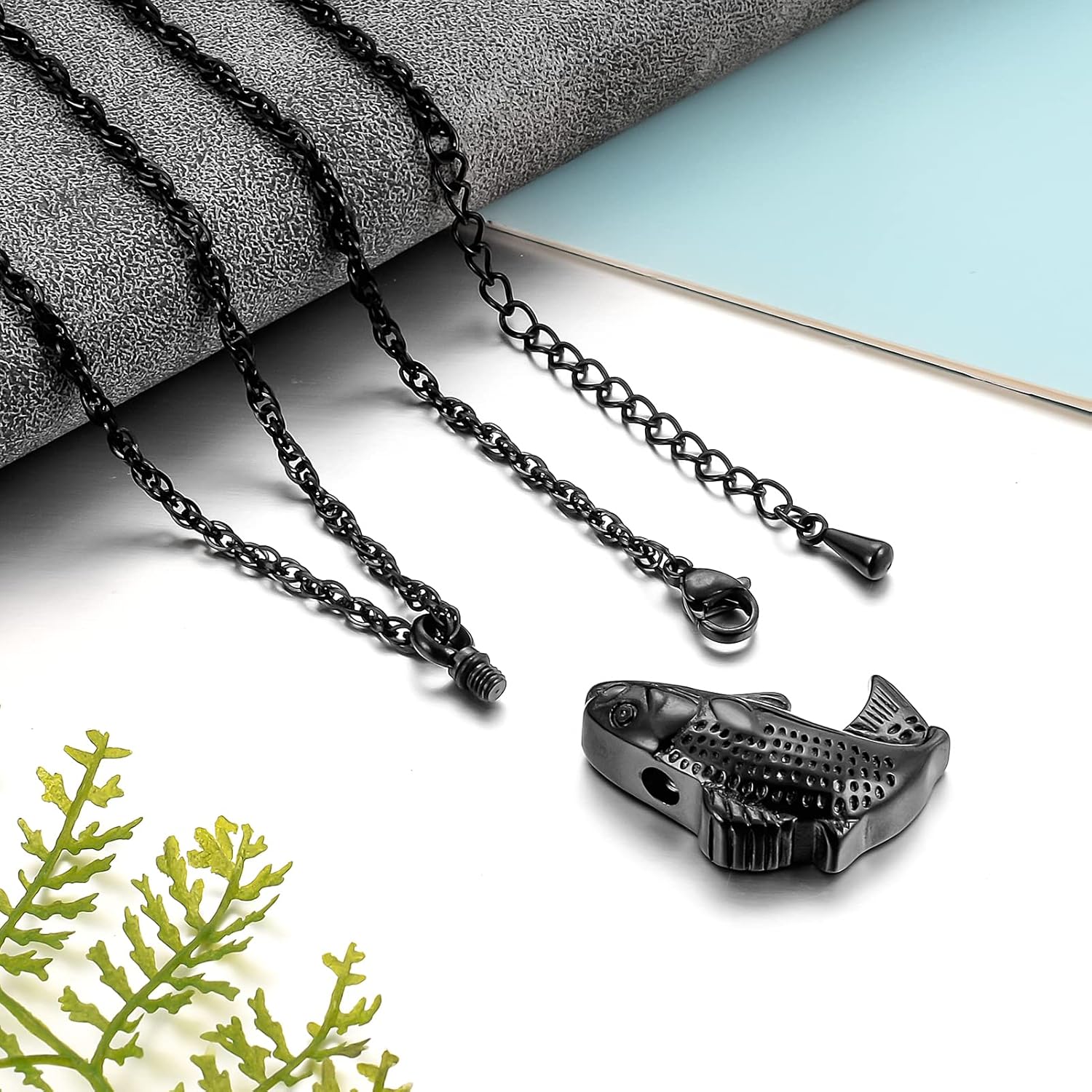 Dletay Fish Cremation Jewelry for Ashes Memorial Ashes Keepsake Necklace Urn Necklace Pendant - Image 4