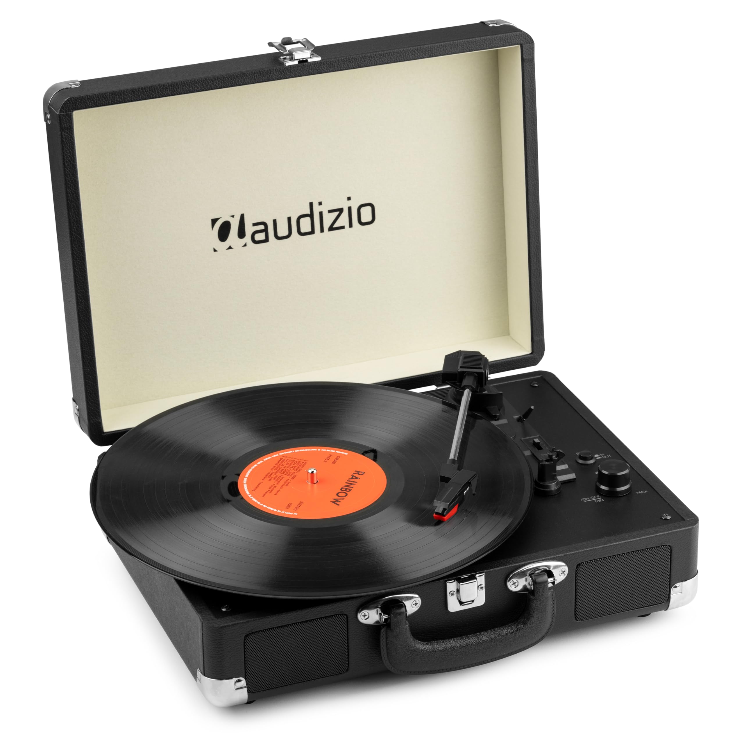 Audizio RP116BK - Tocadiscos con Bluetooth bidireccional Acabado Negro