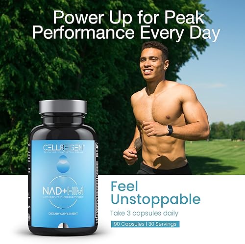Miniatura 9 de Suplemento NAD HIM NAD fórmula de bienestar de ribósido de nicotinamida, ayuda a restaurar los niveles de NAD, apoya los niveles de testosterona,