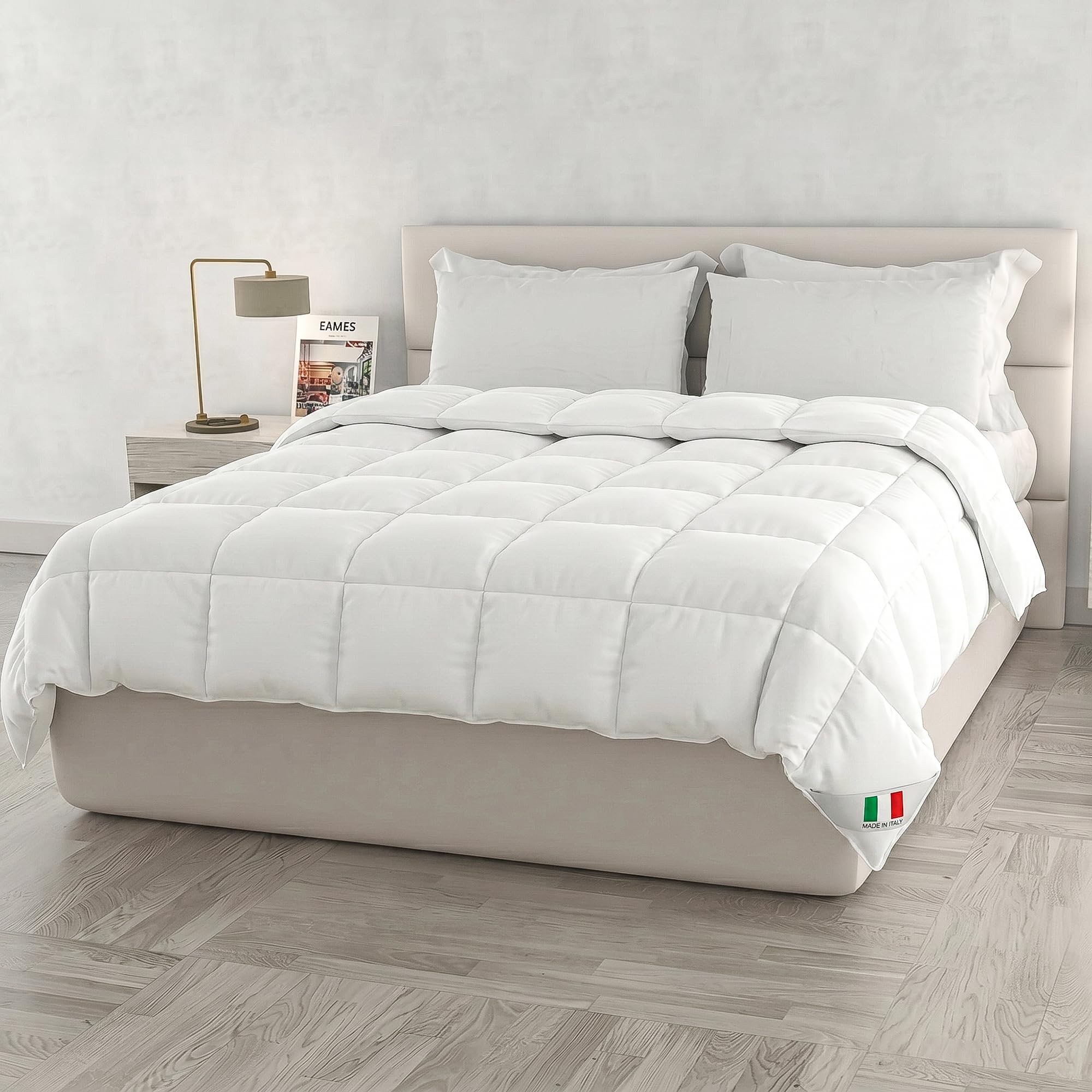 Italian Bed Linen Piumino Invernale PRESTIGE, Made in Italy - Piumone Matrimoniale - Trapunta in Morbida Microfibra Esterna e Calda Imbottitura in Poliestere 300gr/mq (MATRIMONIALE 250x200)