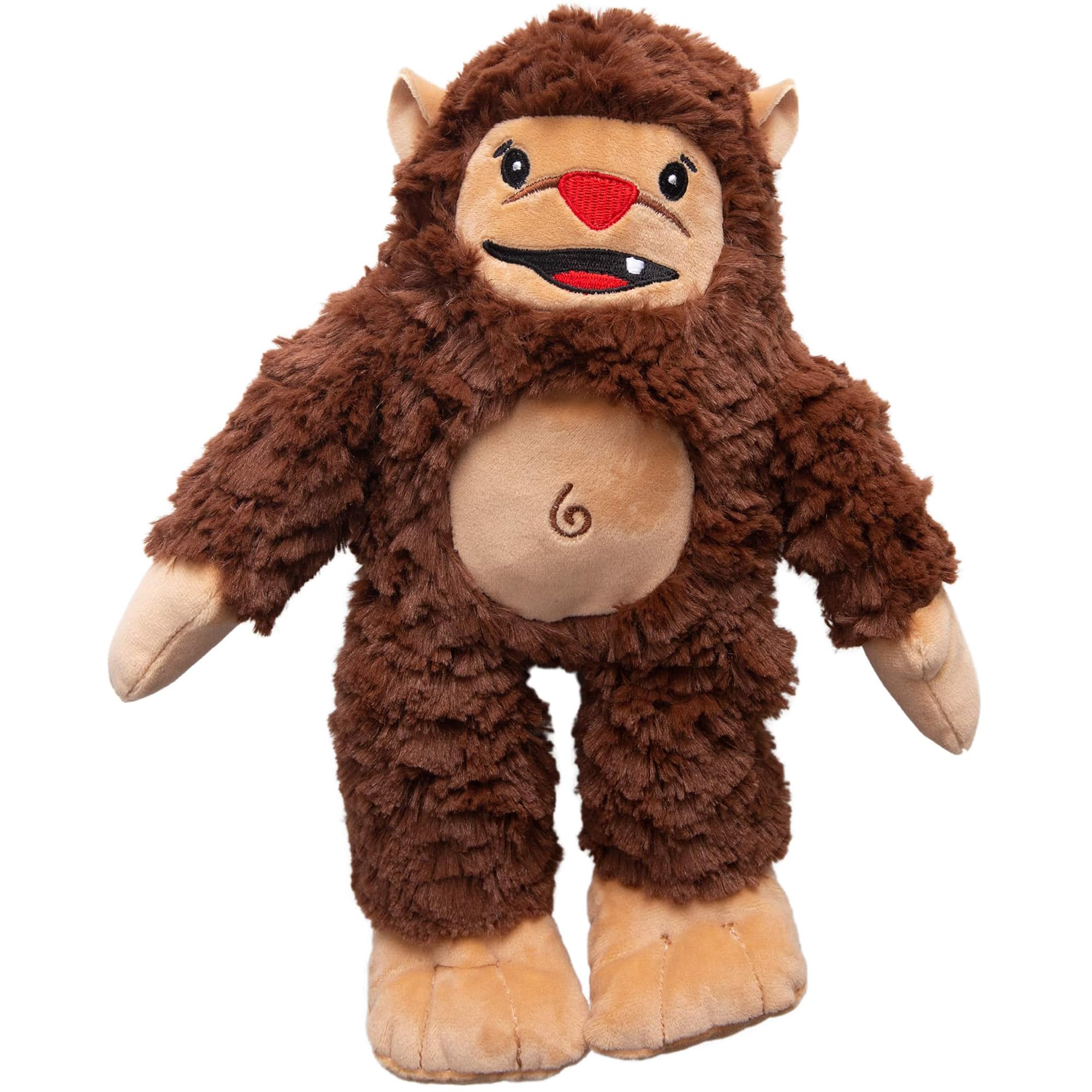 SNUG AROOZ Billy The Big Foot - Brown Plush Dog Toy, Squeaks-Crinkles, Pet Multi-Sensory Play, Recycled Material, 6x11 Soft-Cuddly Mythical Companion