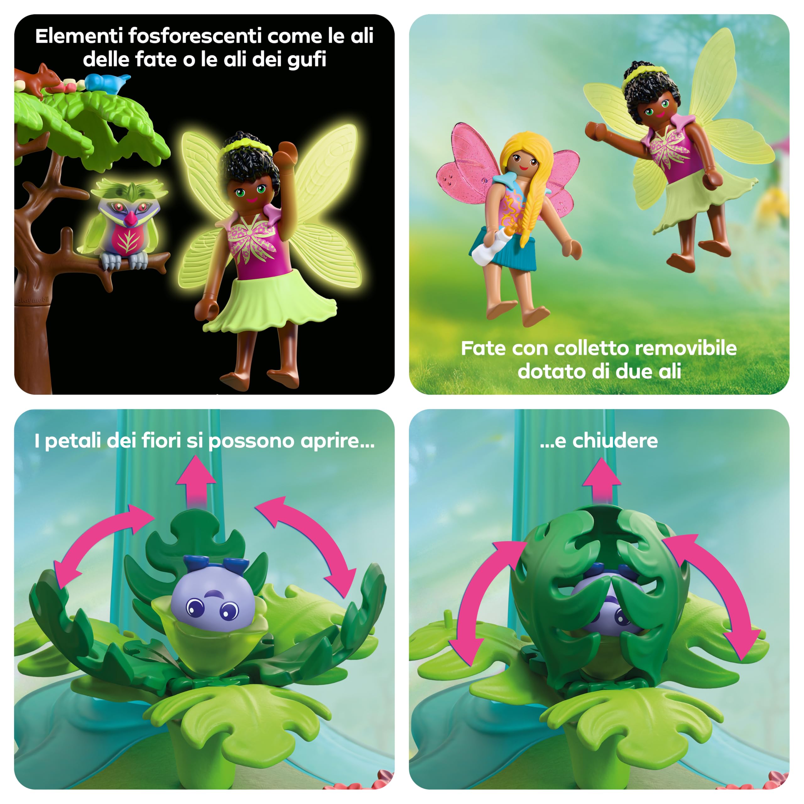 PLAYMOBIL | Fantasy & Magic | Luogo d'incontro magico | Set con cascata, fate, joyling, baby joyling e animali del bosco | Per bambini dai 4 anni in su | 72214