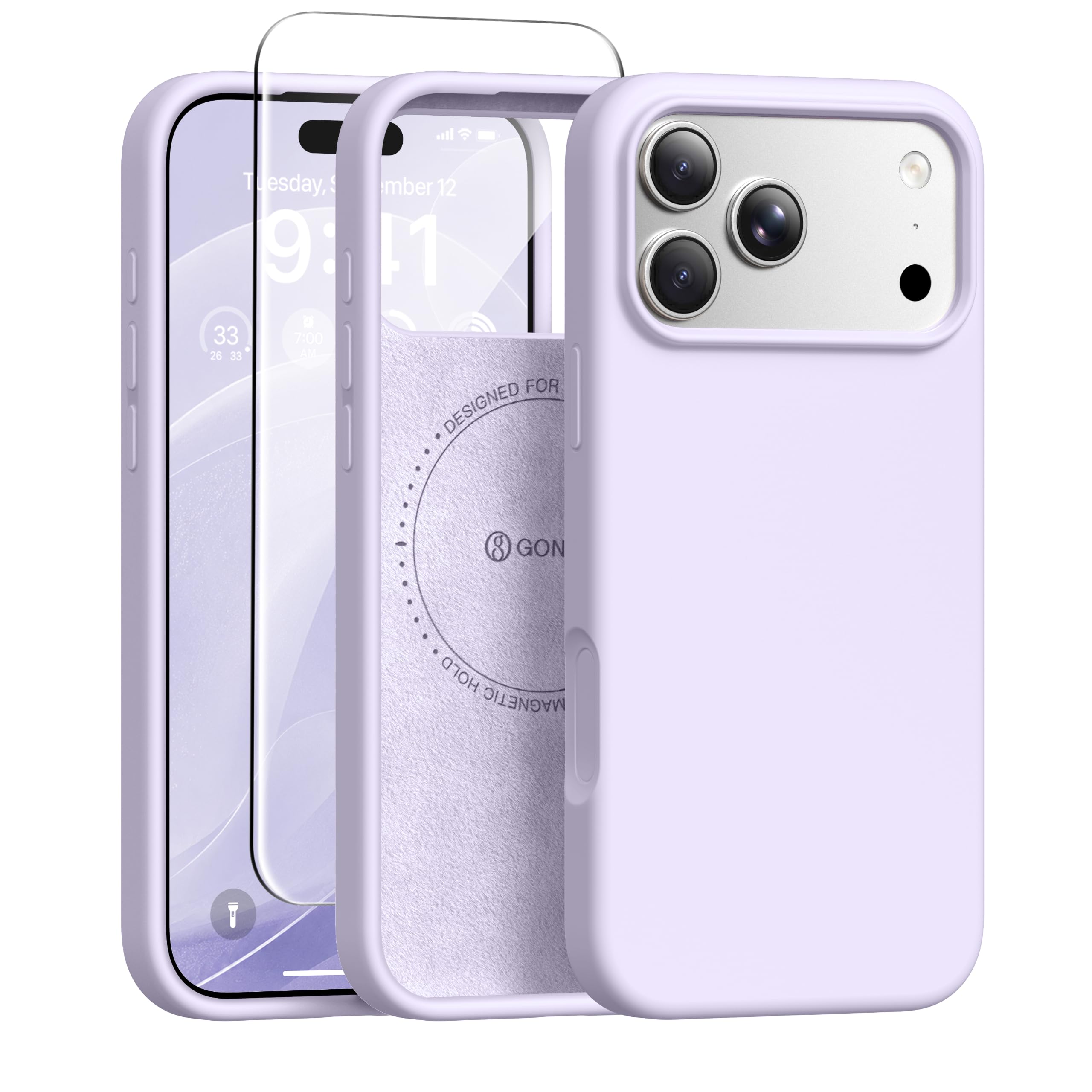GONEZ for iPhone 18 Pro Case/iPhone 17 Pro Case, Pastel Lilac