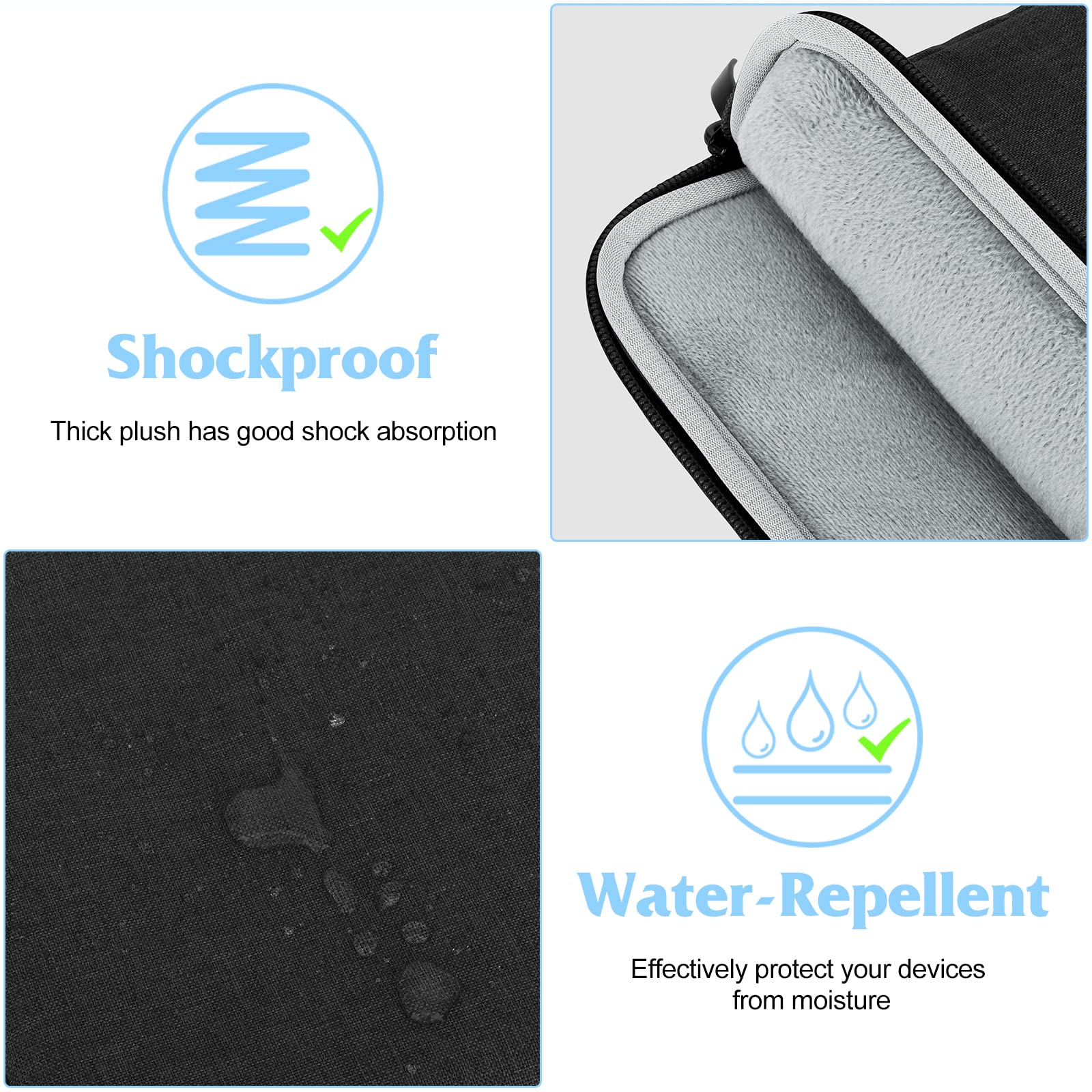 UrbanX 8 Inch Tablet Case for Amazon Kindle Fire/HD/HDX/Lightweight Portable Protective Bag Laptop with Dual Pockets: Black