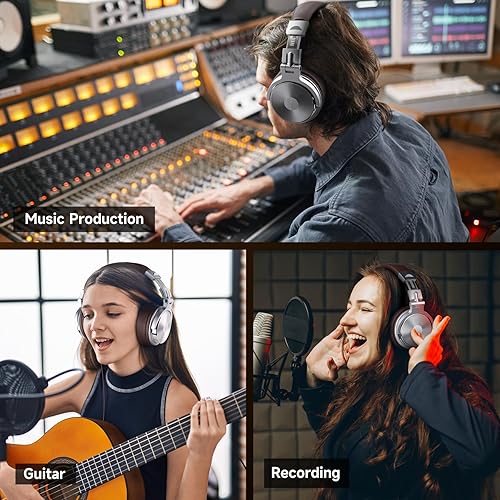 Miniatura 5 de OneOdio Pro-30 - Auriculares de diadema con cable de sonido estéreo premium con controlador de 50 mm, auriculares plegables y cómodos con orejeras