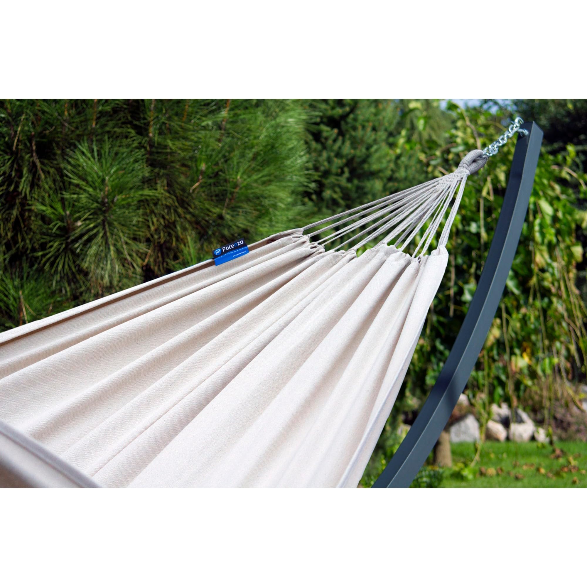 Potenza Amaca Doppia da Giardino 220x160 cm – XXL Amaca Portatile Resistente Fino a 200 kg, per 2 Persone, Grande Superficie di Riposo, Ideale per Esterno, Terrazza, Campeggio o Balcone