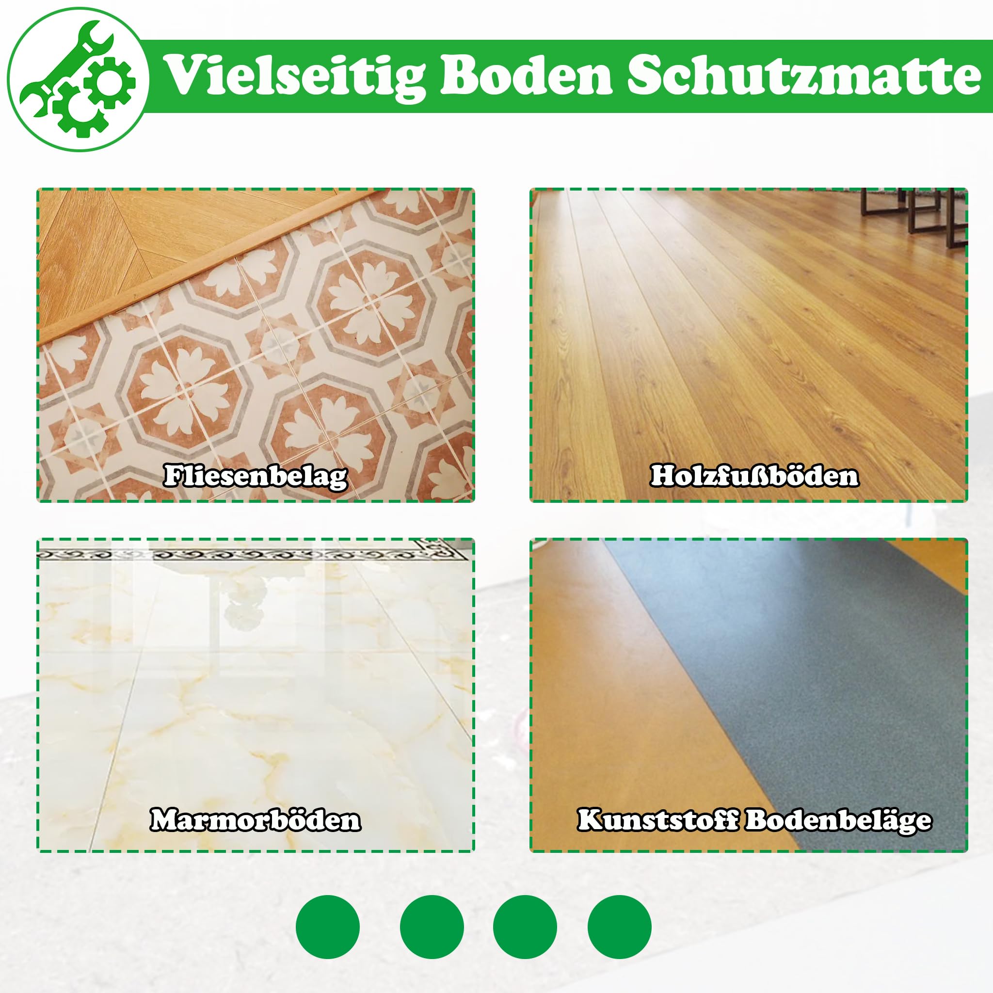 SUBTLETY Rollo de fieltro de pintor de 50 m, 180 g/m², fieltro antideslizante con resistente al agua, cubierta y protección para suelo, 1 m de ancho, paños de pintura para empapelar, bricolaje