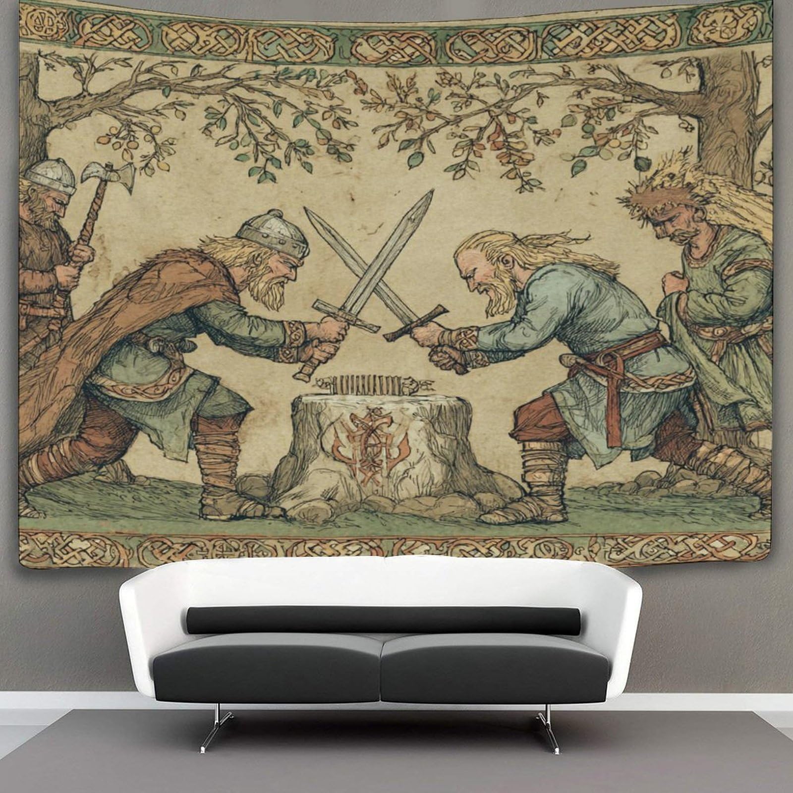 kaiyun Medieval Manuscript Illustrations Tapestry Bedroom Aesthetic - Indie Wall Room Decor Wall Hanging,Wall Art 150cmx200cm