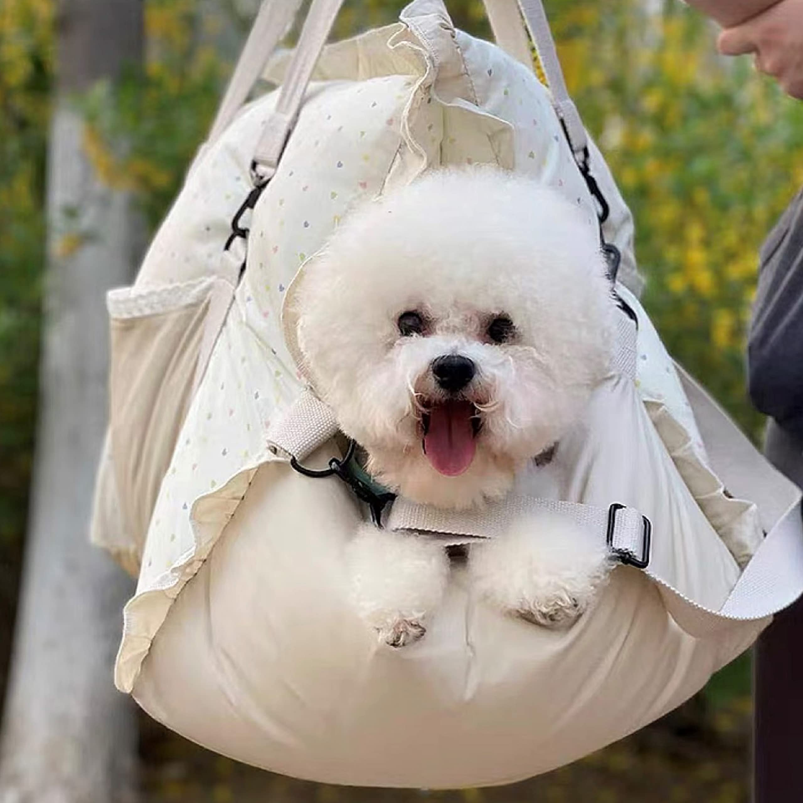 Asiento de coche de lujo para perros y cama de viaje para mascotas con cinturón de seguridad y correa para perros pequeños y medianos, funda impermeable extraíble de alta calidad con protección de